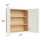 RTA Cambridge Antique White Glaze 27" x 30" Wall Cabinet with 1 Decorative End Panel