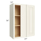 RTA Cambridge Antique White Glaze 27" x 36" Wall Blind Cabinet with 1 Decorative End Panel