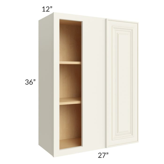 RTA Cambridge Antique White Glaze 27" x 36" Wall Blind Cabinet with 1 Decorative End Panel