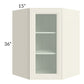 RTA Cambridge Antique White Glaze 27" x 36" Wall Diagonal Corner Cabinet (Prepped for Glass Doors)