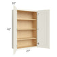 RTA Cambridge Antique White Glaze 27" x 42" Wall Cabinet with 1 Decorative End Panel