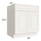 RTA Cambridge Antique White Glaze 30" Base Cabinet (1 drawer) with 2 Decorative End Panels and 1 Roll Out Tray