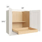RTA Cambridge Antique White Glaze 30" Full Height Base Cabinet with 1 Rollout Tray