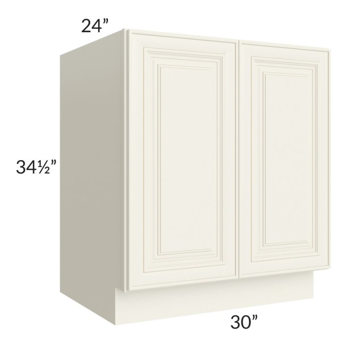 RTA Cambridge Antique White Glaze 30" Full Height Door Base Cabinet