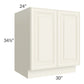 RTA Cambridge Antique White Glaze 30" Full Height Door Base Cabinet with 1 Decorative End Panel