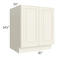 RTA Cambridge Antique White Glaze 30" Full Height Door Base Cabinet with 1 Roll Out Tray