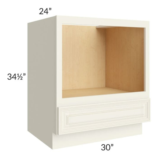 RTA Cambridge Antique White Glaze 30" Microwave Base Cabinet with 1 Decorative End Panel