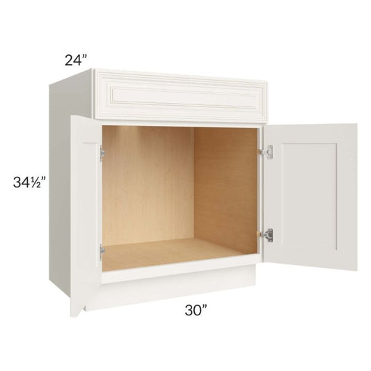 RTA Cambridge Antique White Glaze 30" Sink Base Cabinet (1 drawer front)