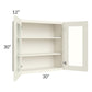 RTA Cambridge Antique White Glaze 30" x 30" Wall Glass Door Cabinet (Prepped for Glass Doors)