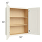 RTA Cambridge Antique White Glaze 30" x 36" Wall Cabinet with 1 Decorative End Panel