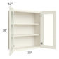 RTA Cambridge Antique White Glaze 30" x 36" Wall Glass Door Cabinet (Prepped for Glass Doors)