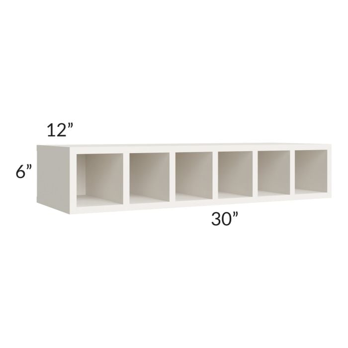 RTA Cambridge Antique White Glaze 30" x 6" Wine Cubby Wall Cabinet