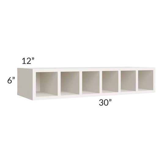 RTA Cambridge Antique White Glaze 30" x 6" Wine Cubby Wall Cabinet