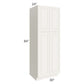 RTA Cambridge Antique White Glaze 30" x 84" x 24" Wall Pantry Cabinet with 2 Decorative End Panels and 2 Roll Out Trays