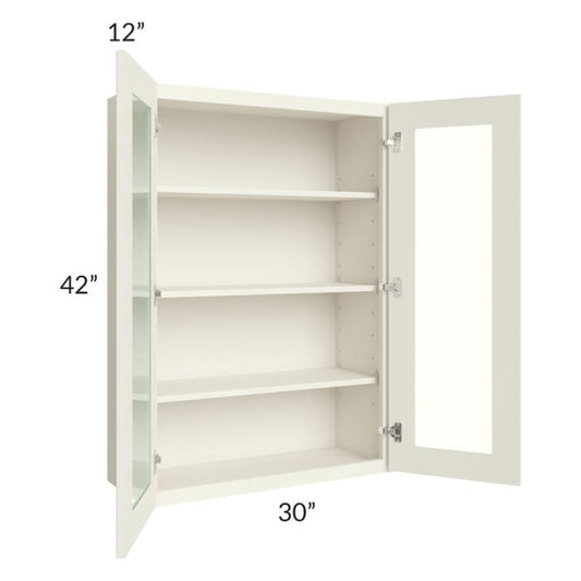 RTA Cambridge Antique White Glaze 30x42 Wall Glass Door Cabinet (Prepped for Glass Doors)