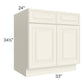 RTA Cambridge Antique White Glaze 33" Base Cabinet with 1 Decorative End Panel