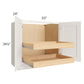 RTA Cambridge Antique White Glaze 33" Full Height Base Cabinet with 2 Rollout Trays and 2 Decorative End Panels