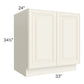 RTA Cambridge Antique White Glaze 33" Full Height Door Base Cabinet with 2 Decorative End Panels and 2 Roll Out Trays