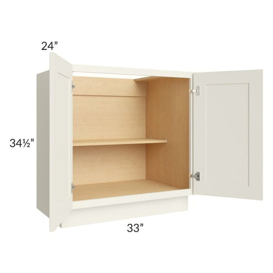 RTA Cambridge Antique White Glaze 33" Full Height Door Base Cabinet