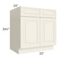 RTA Cambridge Antique White Glaze 33" Sink Base Cabinet
