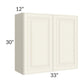 RTA Cambridge Antique White Glaze 33" x 30" Wall Cabinet