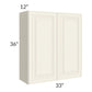 RTA Cambridge Antique White Glaze 33" x 36" Wall Cabinet