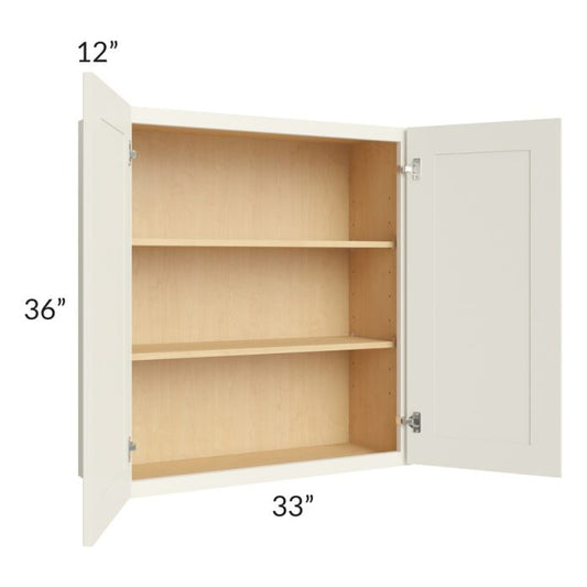 RTA Cambridge Antique White Glaze 33" x 36" Wall Cabinet