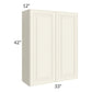 RTA Cambridge Antique White Glaze 33" x 42" Wall Cabinet with 2 Decorative End Panels