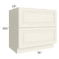 RTA Cambridge Antique White Glaze 36" 2-Drawer Base Cabinet