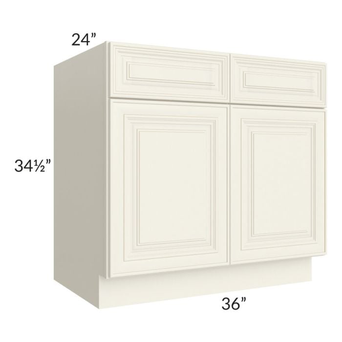 RTA Cambridge Antique White Glaze 36" Base Cabinet with 1 Roll Out Tray