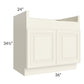 RTA Cambridge Antique White Glaze 36" Farm Sink Base Cabinet with 2 FarmSink L-Brackets