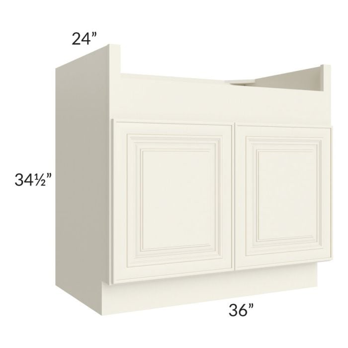 RTA Cambridge Antique White Glaze 36" Farm Sink Base Cabinet with 2 FarmSink L-Brackets
