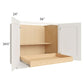 RTA Cambridge Antique White Glaze 36" Full Height Base Cabinet with 1 Rollout Tray and 2 Decorative End Panels
