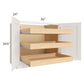 RTA Cambridge Antique White Glaze 36" Full Height Base Cabinet with 3 Rollout Trays and 2 Decorative End Panels