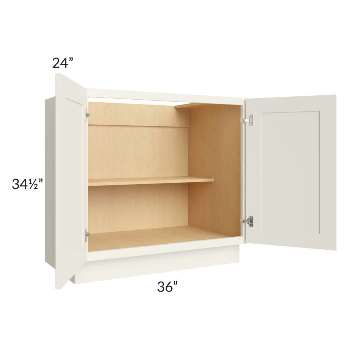 RTA Cambridge Antique White Glaze 36" Full Height Door Base Cabinet