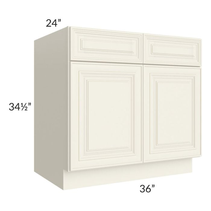 RTA Cambridge Antique White Glaze 36" Sink Base Cabinet