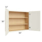 RTA Cambridge Antique White Glaze 36" x 30" Wall Cabinet with 2 Decorative End Panels