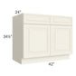 RTA Cambridge Antique White Glaze 42" Base Cabinet with 1 Decorative End Panel