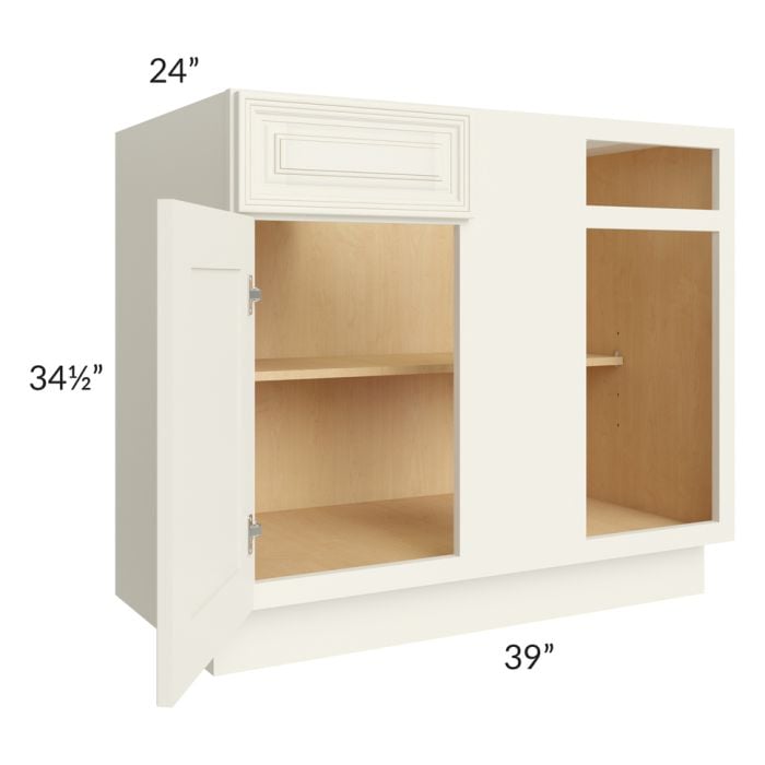 RTA Cambridge Antique White Glaze 42" Blind Base Cabinet