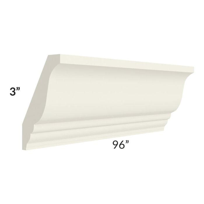 RTA Cambridge Antique White Glaze 96" Crown Molding (3" Height)