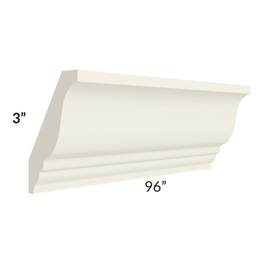 RTA Cambridge Antique White Glaze 96" Crown Molding (3" Height)