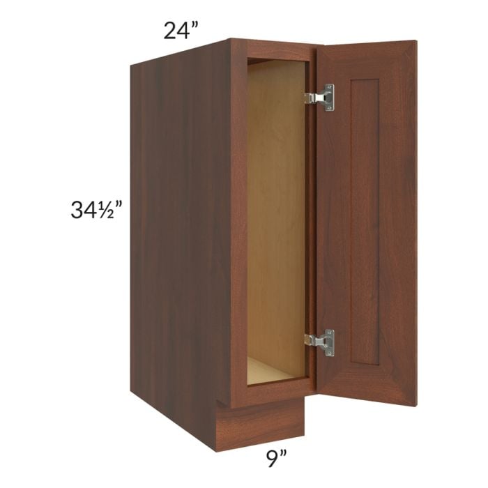 RTA Cambridge Saddle Glaze 09" Base Tray Cabinet with 2 Decorative End Panels