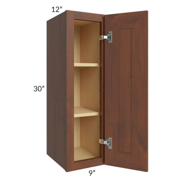 RTA Cambridge Saddle Glaze 09" x 30" Wall Cabinet with 1 Decorative End Panel