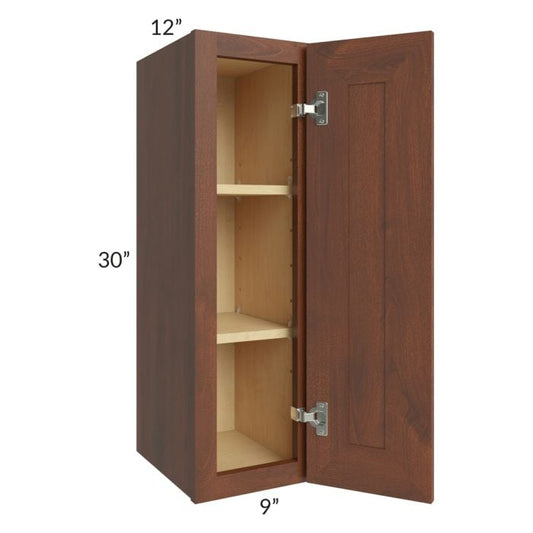 RTA Cambridge Saddle Glaze 09" x 30" Wall Cabinet with 1 Decorative End Panel