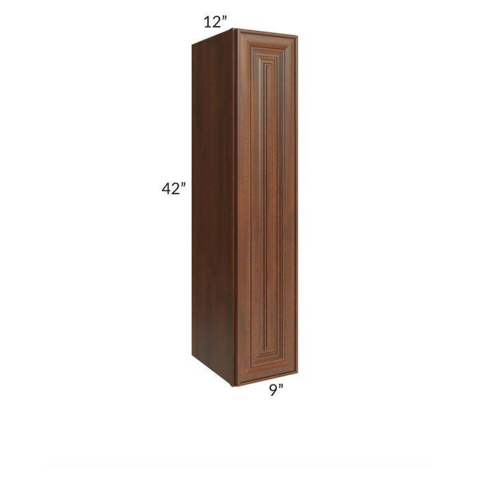 RTA Cambridge Saddle Glaze 09" x 42" Wall Cabinet with 1 Decorative End Panel