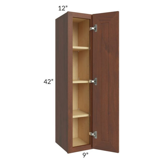 RTA Cambridge Saddle Glaze 09" x 42" Wall Cabinet with 1 Decorative End Panel
