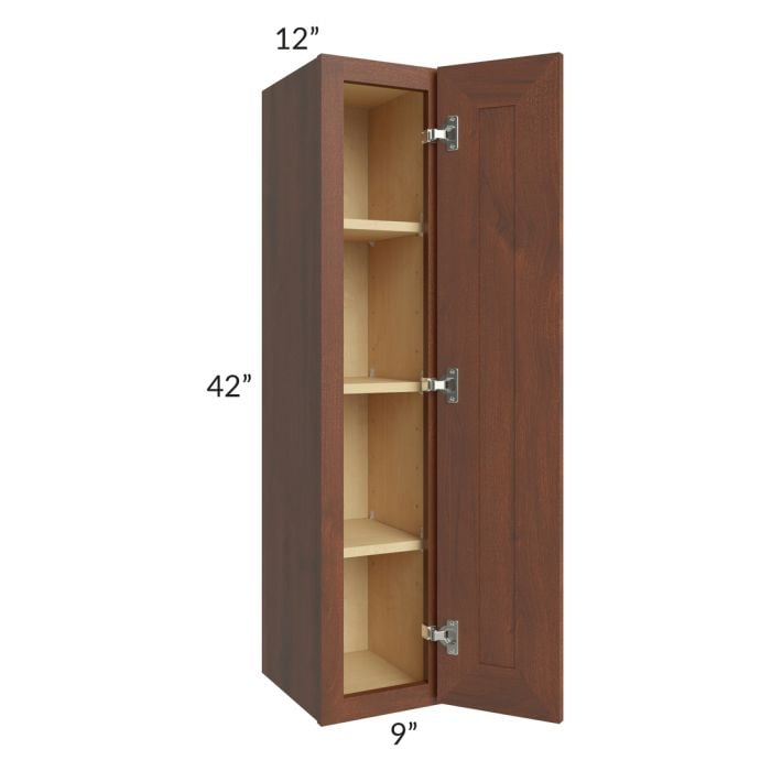 RTA Cambridge Saddle Glaze 09" x 42" Wall Cabinet with 2 Decorative End Panels