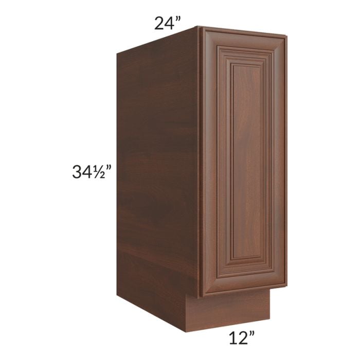 RTA Cambridge Saddle Glaze 12" Full Height Door Base Cabinet with 1 Decorative End Panel