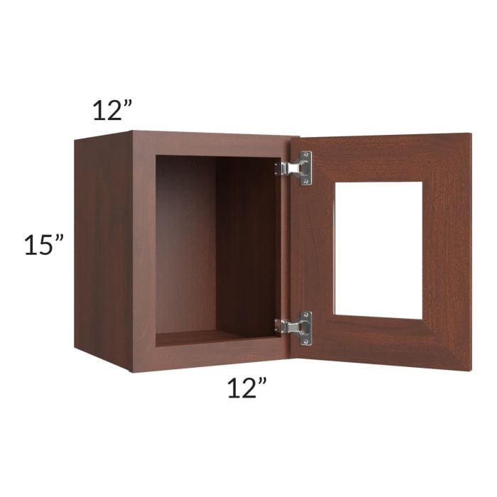 RTA Cambridge Saddle Glaze 12" x 15" Decorative Wall Cabinet with 2 Decorative End Panels