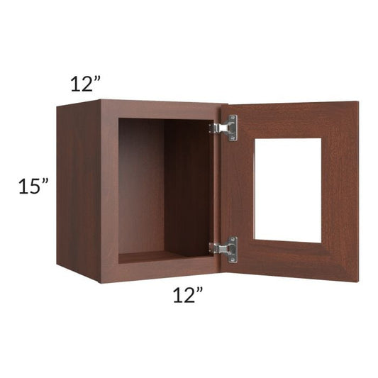 RTA Cambridge Saddle Glaze 12" x 15" Decorative Wall Cabinet with 2 Decorative End Panels
